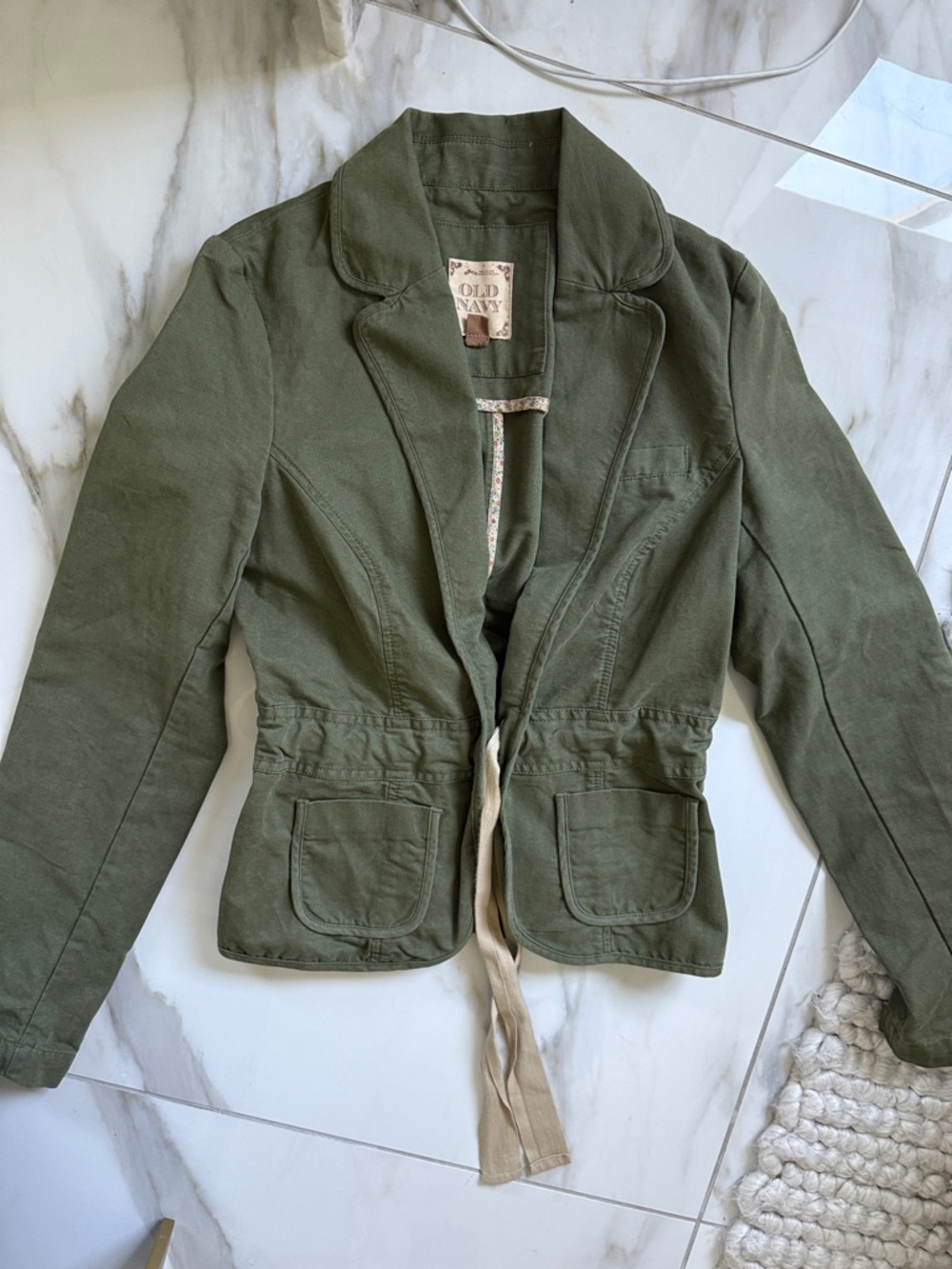 Olive Utility Drawstring Jacket Small